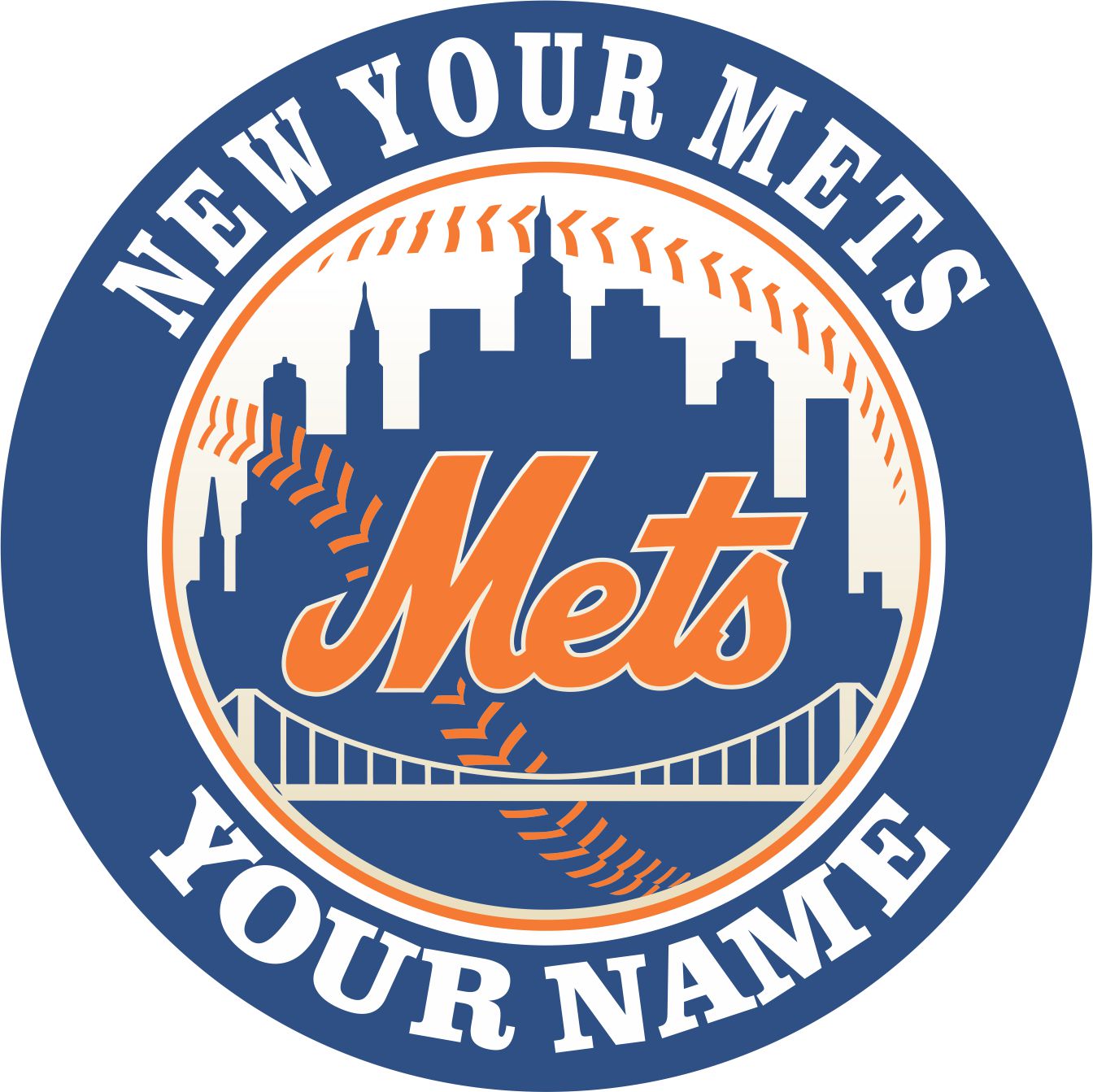 New York Mets Customized Logo vinyl decal